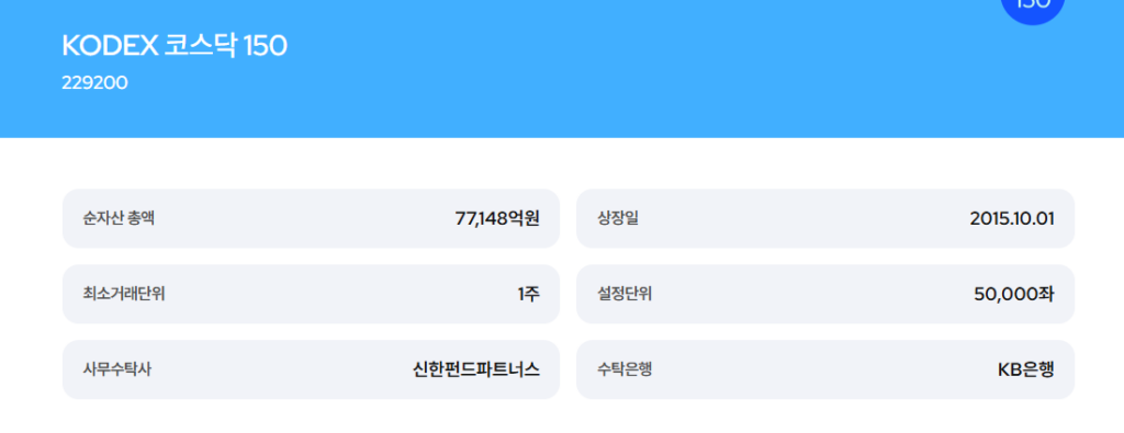 KODEX 코스닥150 설명